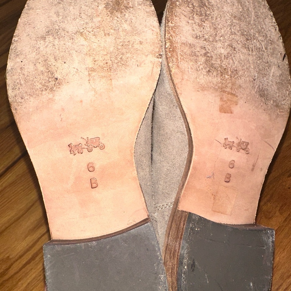 Coach Amy Boots Womens 6B Ash Tan Brown Strap Adjustable Straps Mid Calf Pull On - Picture 5 of 9